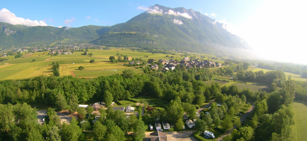 Camping in Savoie - Lake Carouge - Photo taken from a drone